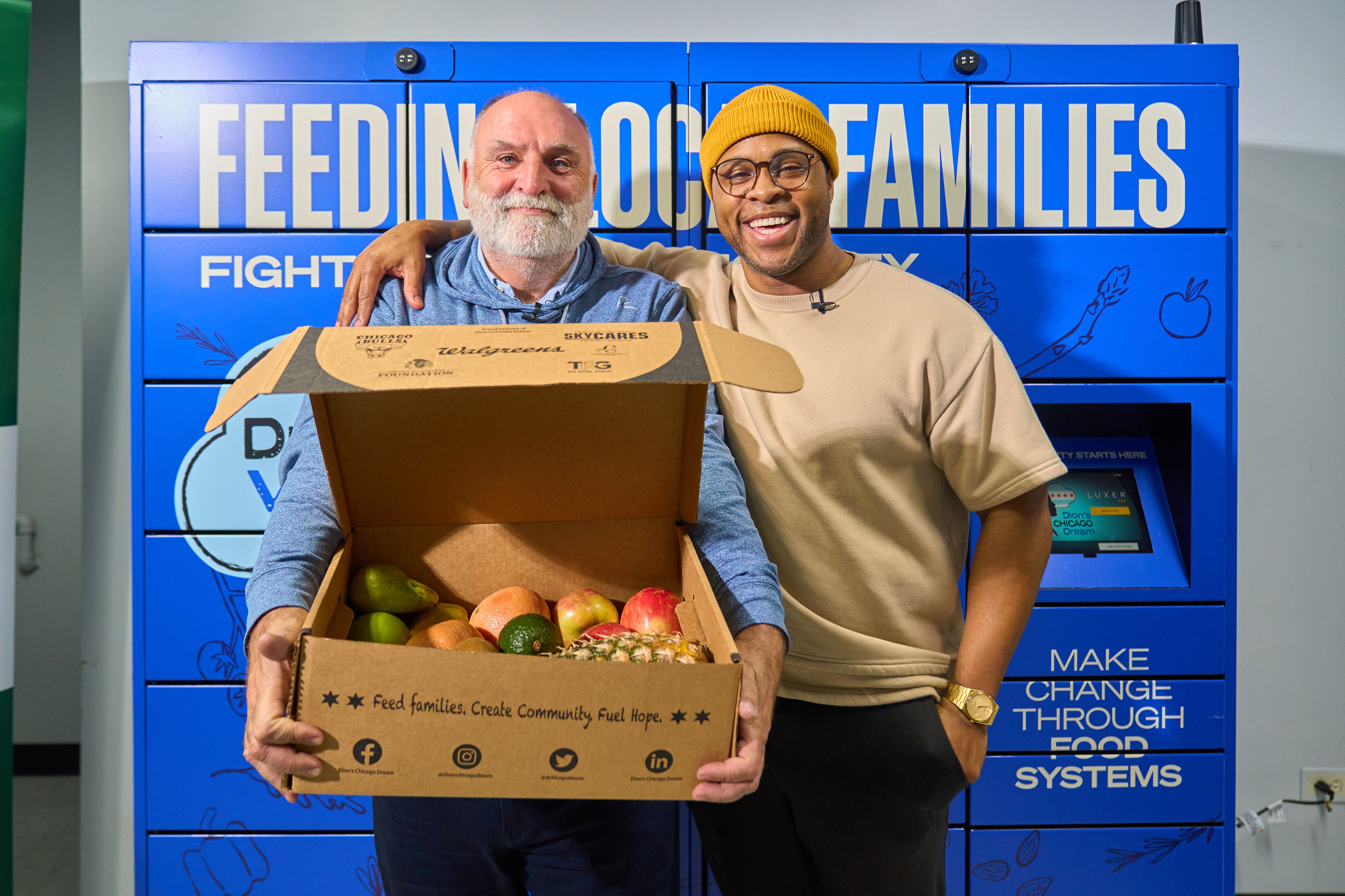 A produce box held in front of a Dream Vault